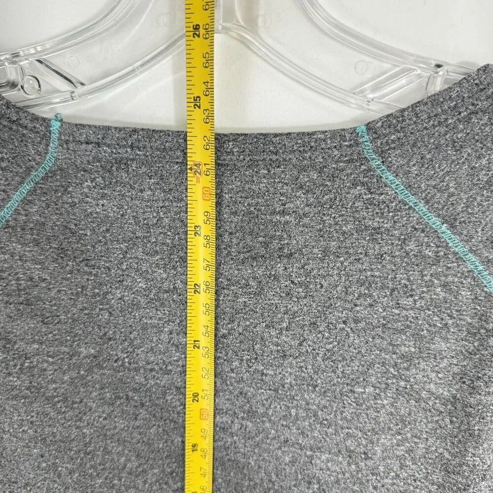 RBX Long Sleeve Shirt Performance Active Top Size M Gray Teal Trim